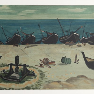 André Derain, The Small Harbour, 1970s, Color Lithograph, Framed-WM-1239819