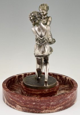 Andre Gilbert, Art Deco Centerpiece with Bronze Sculpture of Dancing Girls, France, 1925-KTN-840572