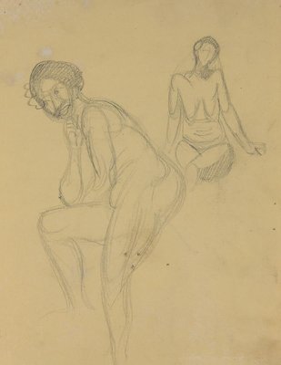 André Meaux Saint-Marc, Naked Woman, Original Pencil, 20th Century-ZCI-893187