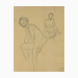 André Meaux Saint-Marc, Naked Woman, Original Pencil, 20th Century-ZCI-893187