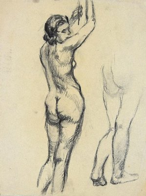 André Meaux Saint-Marc, Nude Woman, Pencil on Paper, Early 20th Century-ZCI-852372