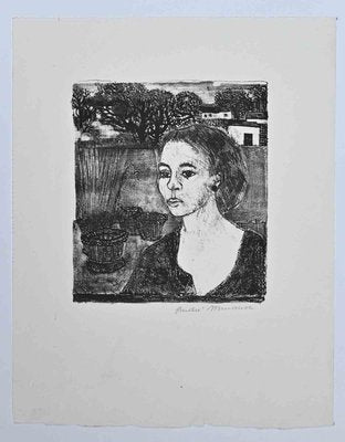 Andre Minaux, Portrait, Original Lithograph, Mid-20th-Century-ZCI-1255942