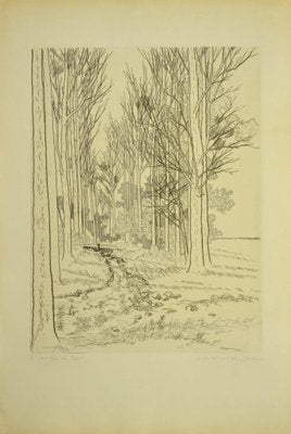 André Roland Brudieux, Landscape, Original Etching, 1960s-ZCI-812046