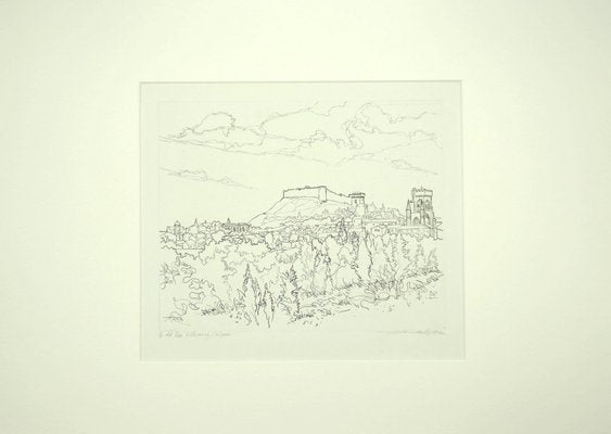 Andre Roland Brudieux, Villeneuve, Etching, Mid 20th Century-ZCI-871679