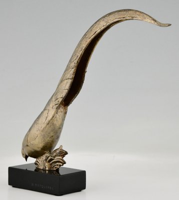 Andre Vincent Becquerel, Art Deco Pheasant, 1925, Bronze & Marble-KTN-1404506