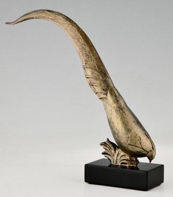 Andre Vincent Becquerel, Art Deco Pheasant, 1925, Bronze & Marble-KTN-1404506