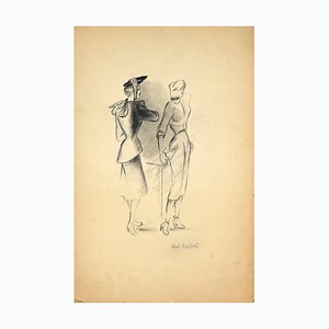 Andrè Wal, Fashion Figure, Lithograph, 1940s-ZCI-872012