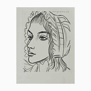 Andrea Jacquin, The Maid, Original Etching, Mid 20th-Century-ZCI-1337111