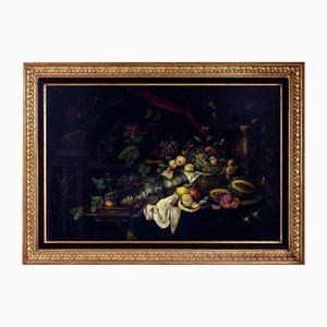 Andrea Marinell, Large Still Life with Fruits, Oil on Canvas, 1980s, Framed-VHF-2040488