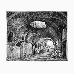 Androne della Villa di Mecenate a Tivoli - Original Etching by L. Rossini - 1824 1826-ZCI-760305