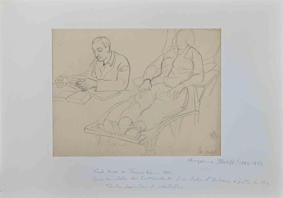 Angelina Beloff, Relax, Pencil Drawing, 1930s-ZCI-1759237