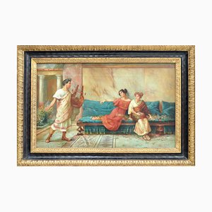 Angelo Granati, Pompeian Scene, Italy, Oil on Canvas, Framed-YUW-1299357