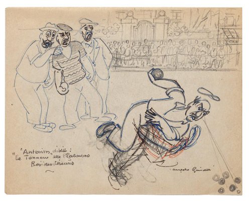 Angelo Griscelli, Bowlers, Drawing, Mid-20th Century-ZCI-871663