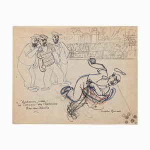 Angelo Griscelli, Bowlers, Drawing, Mid-20th Century-ZCI-871663