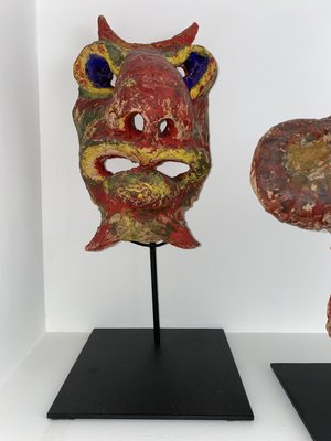 Angelo Méani (1906-1977), Art Brut Sculptures, 46cm, Painted Terracotta, Set of 3-NRK-2021770