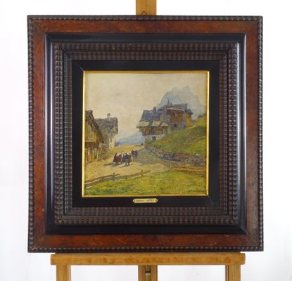 Angelo Pavan, Mountain Landscape Painting, 1920s, Oil on Panel, Framed-MLN-1361770