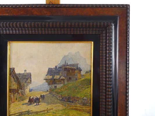 Angelo Pavan, Mountain Landscape Painting, 1920s, Oil on Panel, Framed-MLN-1361770