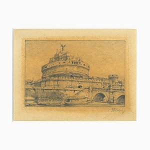 Angelo Rossi - Rome - Castel Sant'Angelo - Original Pencil by Angelo Rossi - 1930s-ZCI-809428