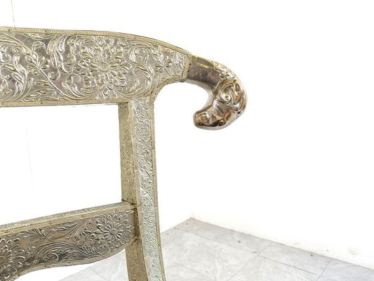 Anglo-Indian Silvered Dowry Chairs, 1950s, Set of 4-IRH-1733087