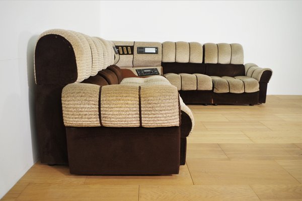 Angular Modular Sofa with Radio, 1970s, Set of 6-KNM-1261519