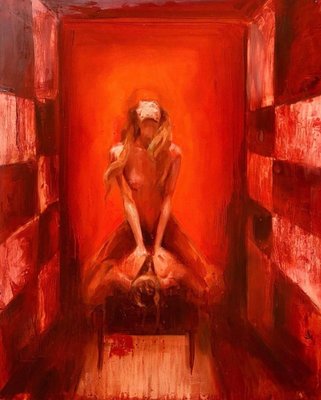 Anna Bukhareva, Slaughtering, 2021, Oil on Board-CHG-2030248