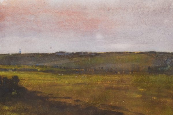 Anonymous, Pre-Raphaelite Landscape, 1890s, Watercolor, Framed-AOI-1106776