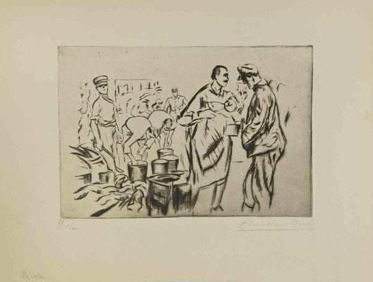 Anselmo Bucci, La Soirée, 1917, Etching and Drypoint-ZCI-1781764