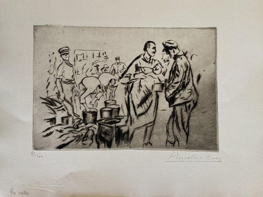 Anselmo Bucci - Militant - Original Etching - 1917-ZCI-827000