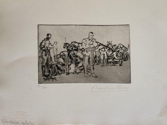 Anselmo Bucci - Militant - Original Etching - 1917-ZCI-827001