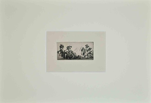 Anselmo Bucci, Soldiers at the Front, Original Etching, 1917-ZCI-1164473