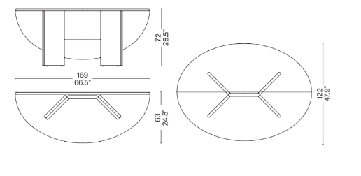 Antella - elliptical console table 