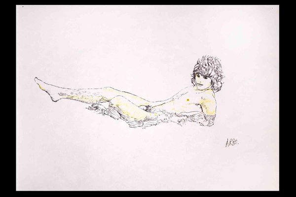 Anthony Roaland, Man Lying Down, Original Drawing, 1980-ZCI-1342841