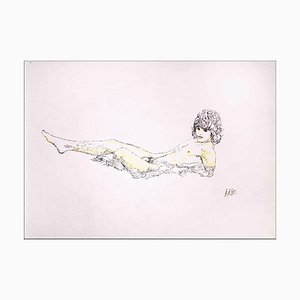 Anthony Roaland, Man Lying Down, Original Drawing, 1980-ZCI-1342841