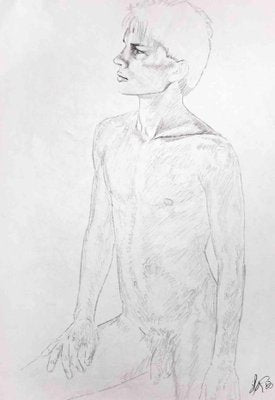 Anthony Roaland, Portrait of a Young Man, Original Pencil Drawing, 1980s-ZCI-1394375