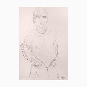 Anthony Roaland, Portrait of a Young Man, Original Pencil Drawing, 1981-ZCI-1394369