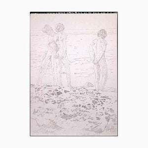 Anthony Roaland, Teens at the Beach, Original Drawing, 1982-ZCI-1326711