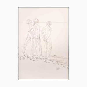 Anthony Roaland, Teens at the Beach, Original Drawing, 1982-ZCI-1326687