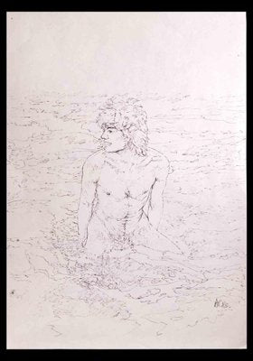 Anthony Roaland, The Boy at the Sea, Original Drawing, 1980-ZCI-1342861