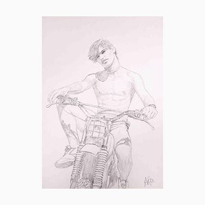 Anthony Roaland, The Boy on the Motorcycle, Original Drawing, 1982-ZCI-1338744