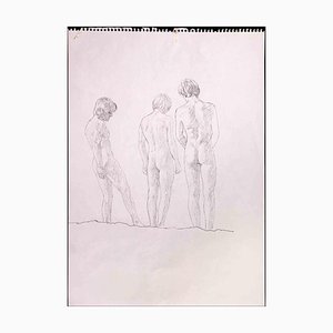 Anthony Roaland, Three Boys, Original Drawing, 1980s-ZCI-1326688