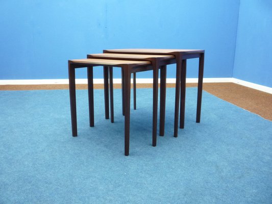 Anthroposophical Teak Nesting Tables by Rex Raab for Wilhelm Renz, 1960s, Set of 3-UG-1811124