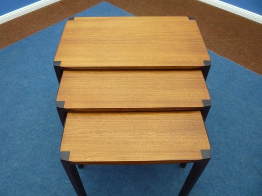 Anthroposophical Teak Nesting Tables by Rex Raab for Wilhelm Renz, 1960s, Set of 3-UG-1811124