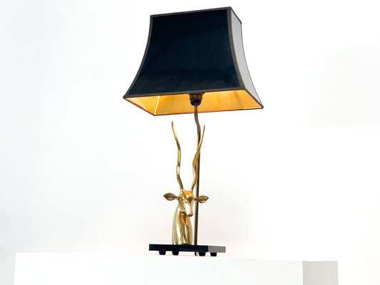 Antilope Head Table Lamp in Brass, France, 1950s-XLH-1706985