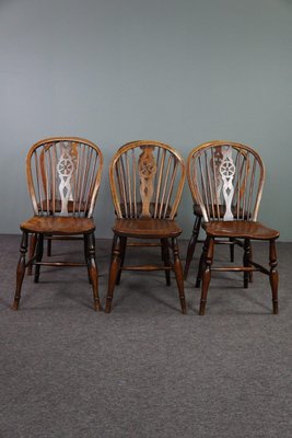 Antique 18th Century English Windsor Dining Room Chairs, Set of 6-HPP-1706151