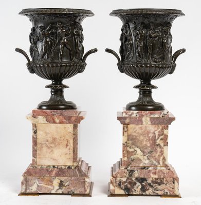 Antique 19th Century Bronze Mantel Set, Set of 3-WFS-1323542