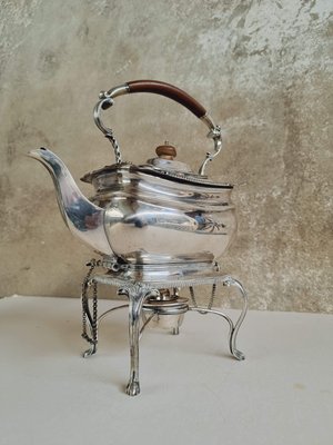 Antique 19th Century English Silver Plated Bouilloir Teapot-IFQ-1210218