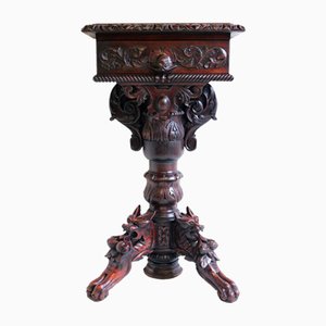 Antique 19th Century French Console / Wall Table with Drawer in Oak, 1870-WIP-2041284