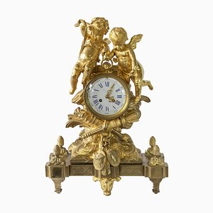 Antique 19th Century French Gilded Bronze Mantel Clock-ZVH-1294950