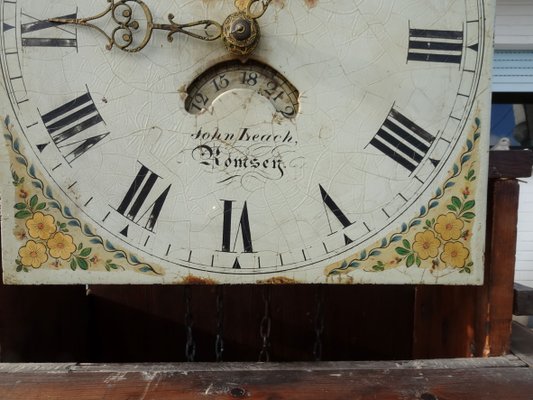 Antique 19th Century Longcase Oak Grandfather Clock by John Leach Romsey-AWL-1168138