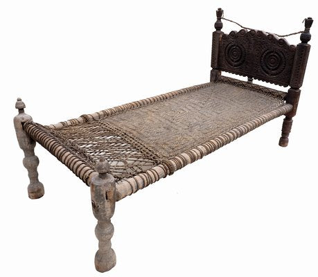 Antique 19th Century Swat Valley-Pakistan Charpoi Bed, 1920s-UZN-1389754